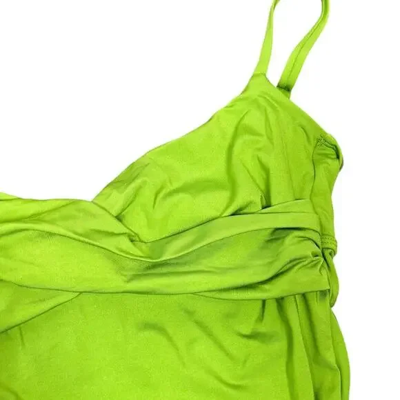 Monday Swimwear Bordeaux One Piece Swimsuit Medium Cypress Green Tie Back - Picture 7 of 10